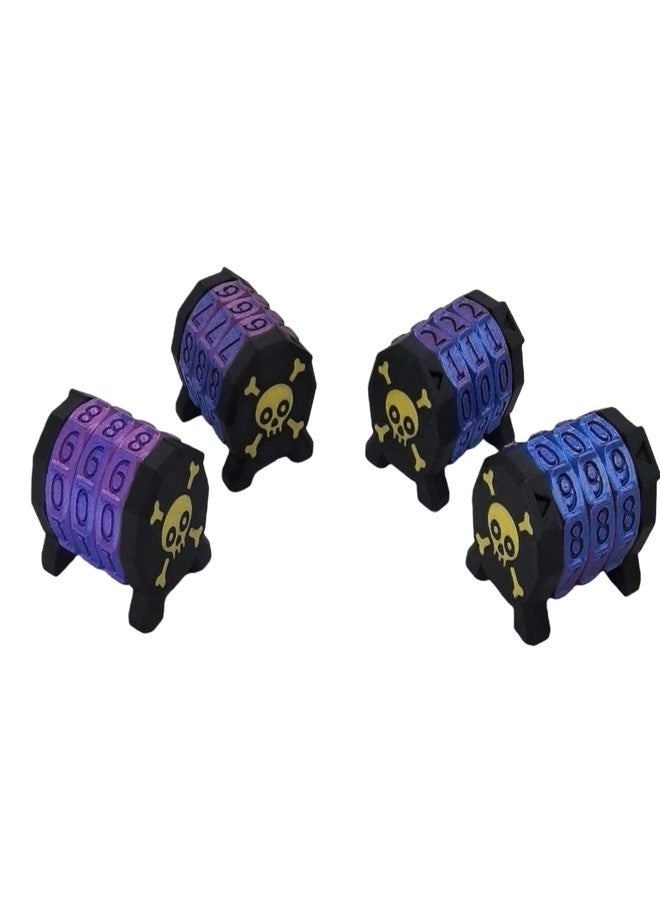 XJPONGC 2 Pack Life Counter - HP Tracker with Tracking Card Slo MTG Skull Pattern Tabletop RPG Dungeons and Dragons(2pcs Black Gloden) - Image 5